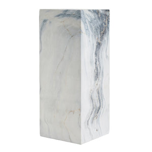 English Elm Handcrafted Marble Effect Square Pedestal Plant Stand for Indoor Outdoor Decor N772P443499M