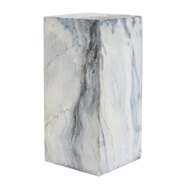 English Elm Handcrafted Marble Effect Square Column Pedestal Plant Stand for Indoor Outdoor Decor N772P443502M