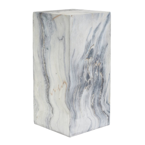 English Elm Handcrafted Marble Effect Square Column Pedestal Plant Stand for Indoor Outdoor Decor N772P443502M