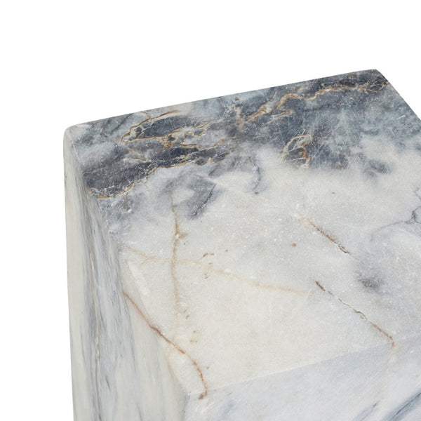 English Elm Handcrafted Marble Effect Square Column Pedestal Plant Stand for Indoor Outdoor Decor N772P443502M