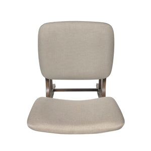 English Elm Bar Chairs Set of 2 Mid-Century Rubberwood Frame Tapered Legs Beige Upholstered Seat N772P443697B