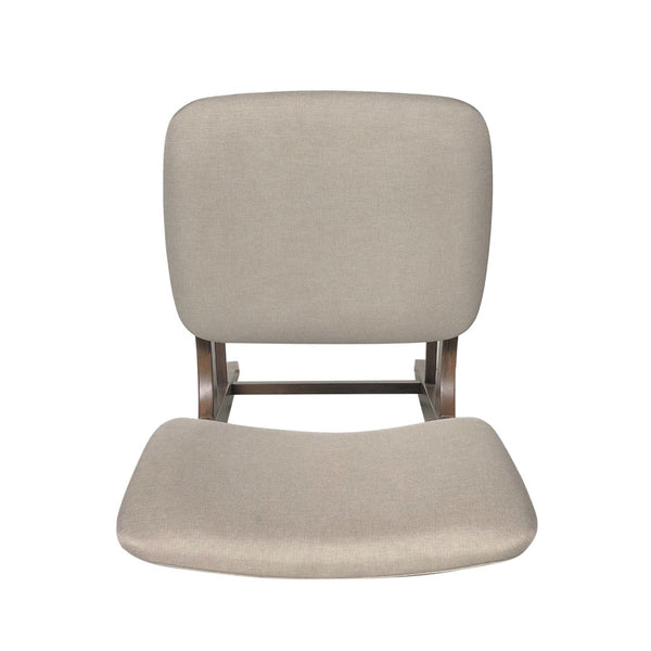 English Elm Bar Chairs Set of 2 Mid-Century Rubberwood Frame Tapered Legs Beige Upholstered Seat N772P443697B