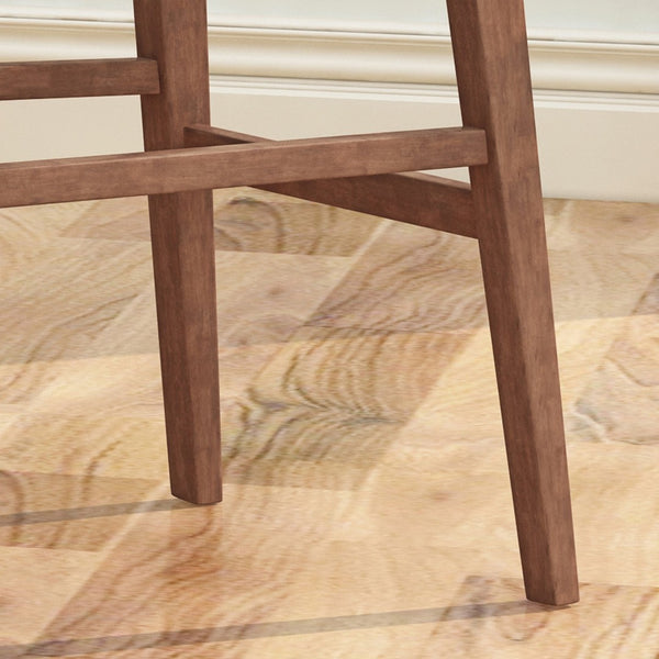English Elm Bar Chairs Set of 2 Solid Rubberwood Mid-Century Modern Seating for Kitchen Islands N772P443697C