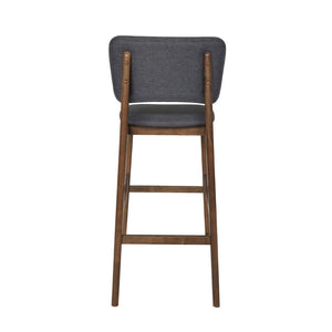 English Elm Bar Chairs Set of 2 Solid Rubberwood Mid-Century Modern Seating for Kitchen Islands N772P443697C