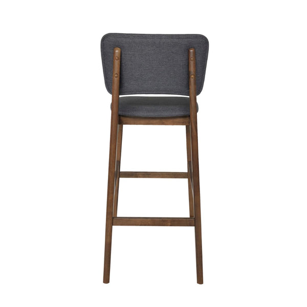 English Elm Bar Chairs Set of 2 Solid Rubberwood Mid-Century Modern Seating for Kitchen Islands N772P443697C