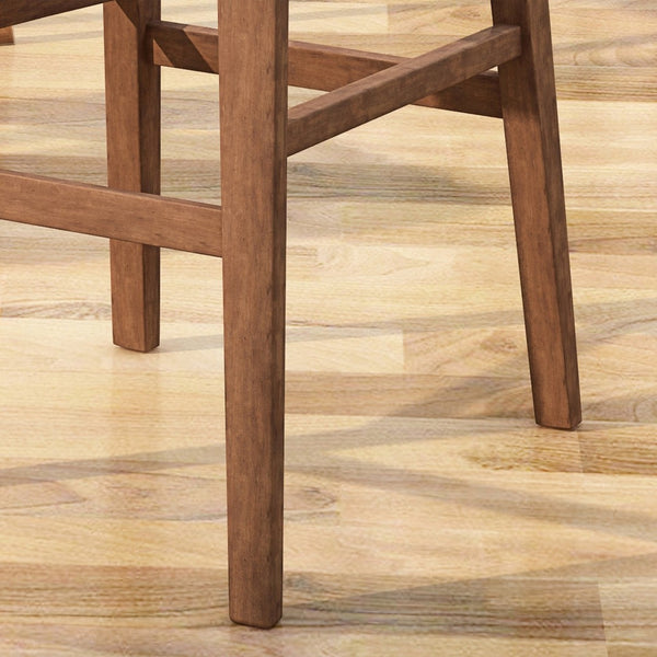 English Elm Bar Chairs Set of 2 Solid Rubberwood Mid-Century Modern Seating for Kitchen Islands N772P443697C