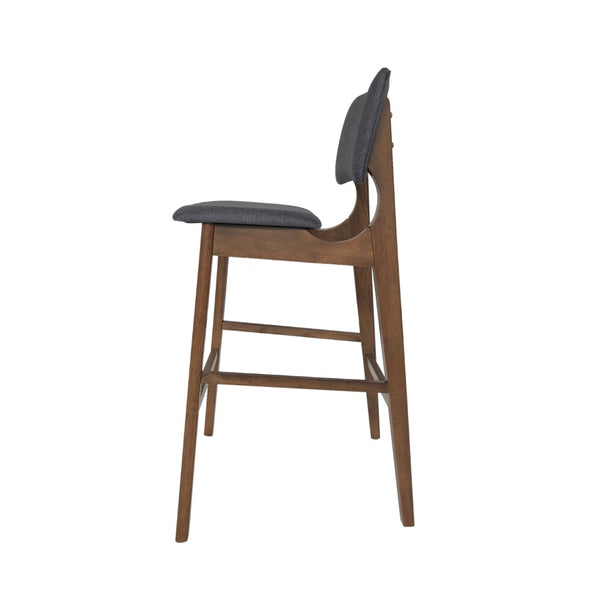 English Elm Bar Chairs Set of 2 Solid Rubberwood Mid-Century Modern Seating for Kitchen Islands N772P443697C
