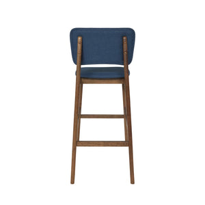 English Elm Bar Chairs Set of 2 Mid-Century Rubberwood Frame Upholstered Kitchen Island Seating N772P443697D
