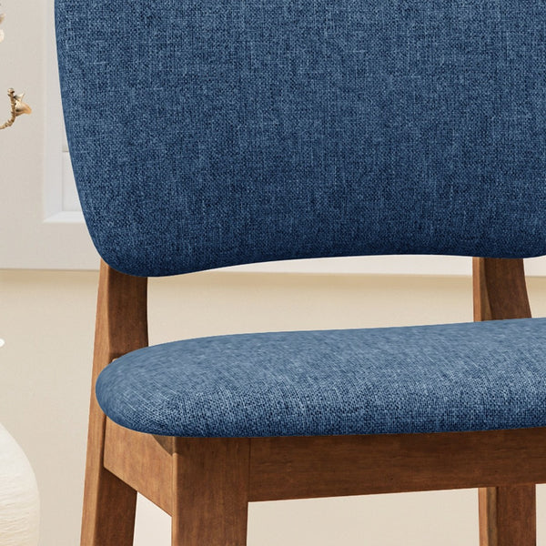 English Elm Bar Chairs Set of 2 Mid-Century Rubberwood Frame Upholstered Kitchen Island Seating N772P443697D