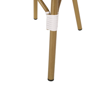 English Elm French Bistro Outdoor Chair Set of Two Woven Rattan Patio Seating for Garden or Balcony N772P451638B