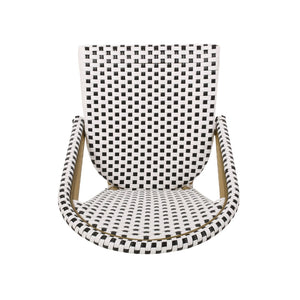 English Elm French Bistro Outdoor Chair Set of Two Woven Rattan Patio Seating for Garden or Balcony N772P451638B