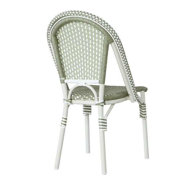 English Elm Outdoor Woven PE Rattan Bistro Chair Set French Cafe Style Aluminum Frame Patio N772P451638E
