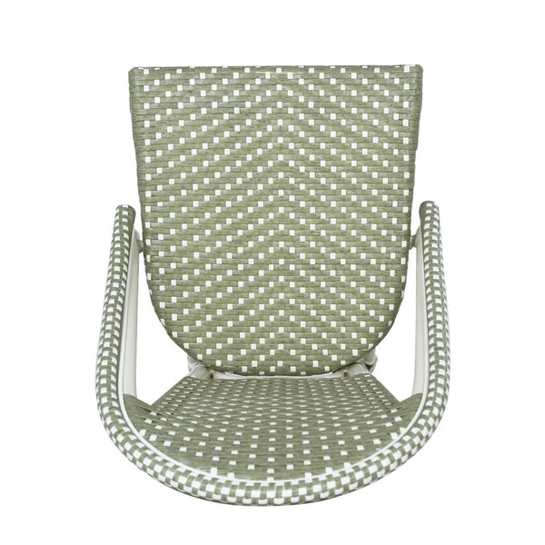 English Elm Outdoor Woven PE Rattan Bistro Chair Set French Cafe Style Aluminum Frame Patio N772P451638E