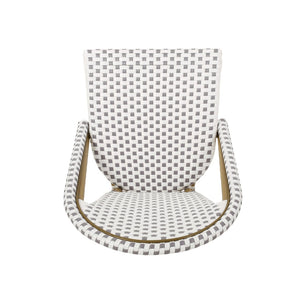 English Elm French Bistro Outdoor Chair Set of Two Woven Rattan Aluminum Patio Seating N772P451638G