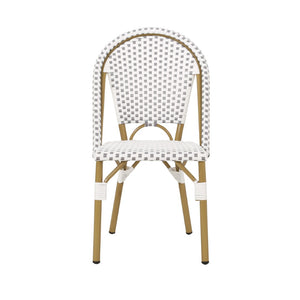 English Elm French Bistro Outdoor Chair Set of Two Woven Rattan Aluminum Patio Seating N772P451638G