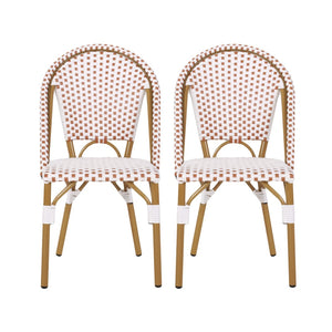 English Elm Outdoor Woven PE Rattan Bistro Chair Set of 2 for Patio Balcony or Garden N772P451638R
