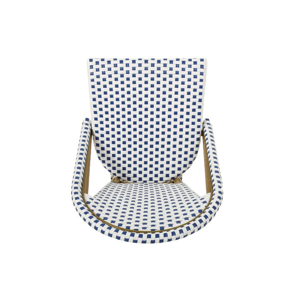 English Elm French Bistro Outdoor Chair Set of Two Woven Rattan Patio Seating for Garden N772P451638W