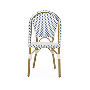 English Elm French Bistro Outdoor Chair Set of Two Woven Rattan Patio Seating for Garden N772P451638W