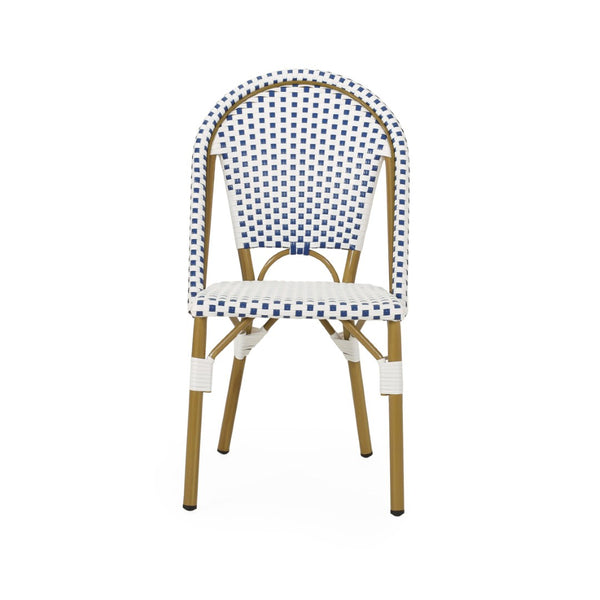 English Elm French Bistro Outdoor Chair Set of Two Woven Rattan Patio Seating for Garden N772P451638W