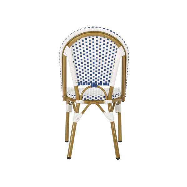 English Elm French Bistro Outdoor Chair Set of Two Woven Rattan Patio Seating for Garden N772P451638W