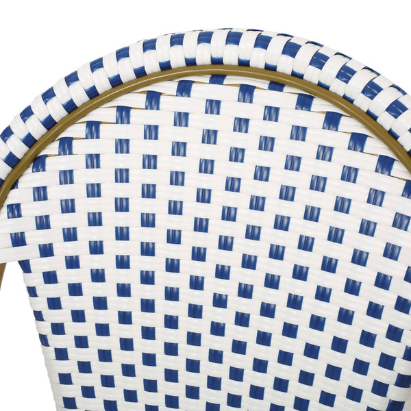 English Elm French Bistro Outdoor Chair Set of Two Woven Rattan Patio Seating for Garden N772P451638W