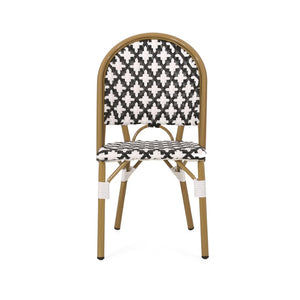 English Elm French Bistro Outdoor Dining Chair Set of 2 Handcrafted Rattan Weave Patio Seating N772P451686B
