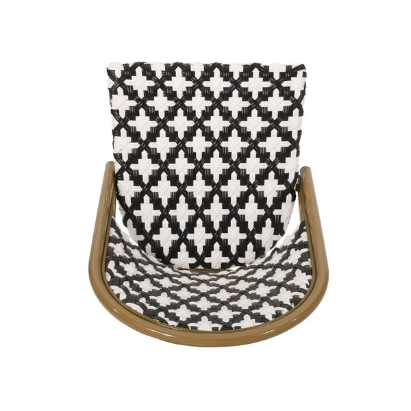 English Elm French Bistro Outdoor Dining Chair Set of 2 Handcrafted Rattan Weave Patio Seating N772P451686B