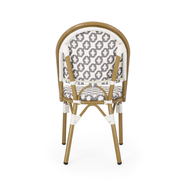 English Elm Outdoor Handwoven PE Rattan Bistro Chair Set Parisian Cafe Style Patio Seating N772P451686G