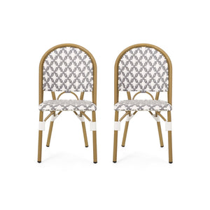 English Elm Outdoor Handwoven PE Rattan Bistro Chair Set Parisian Cafe Style Patio Seating N772P451686G