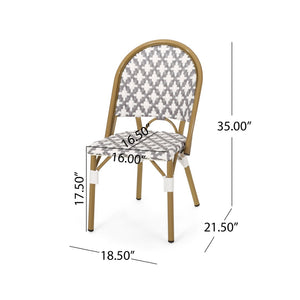 English Elm Outdoor Handwoven PE Rattan Bistro Chair Set Parisian Cafe Style Patio Seating N772P451686G