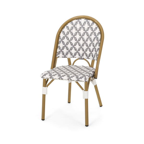 English Elm Outdoor Handwoven PE Rattan Bistro Chair Set Parisian Cafe Style Patio Seating N772P451686G