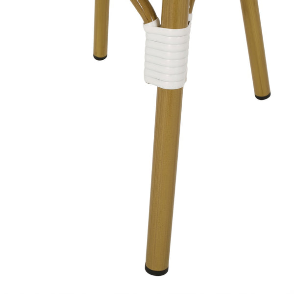 English Elm French Bistro Outdoor Dining Chair Set of 2 Handwoven Rattan Aluminum Patio Seating N772P451686W