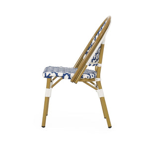 English Elm French Bistro Outdoor Dining Chair Set of 2 Handwoven Rattan Aluminum Patio Seating N772P451686W