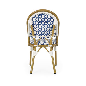 English Elm French Bistro Outdoor Dining Chair Set of 2 Handwoven Rattan Aluminum Patio Seating N772P451686W