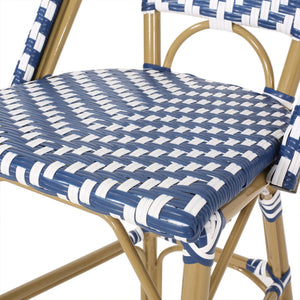English Elm 29.5 Inch Outdoor PE Wicker Barstools Bistro Set with Aluminum Bamboo Frame 2 Piece N772P452007M