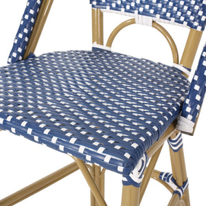 English Elm 29.5" Woven Pe Rattan Bistro Barstools Set of 2 Aluminum Frame Outdoor Patio Seating N772P452007T