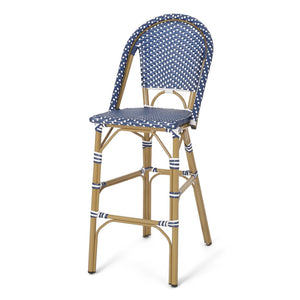 English Elm 29.5" Woven Pe Rattan Bistro Barstools Set of 2 Aluminum Frame Outdoor Patio Seating N772P452007T