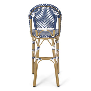 English Elm 29.5" Woven Pe Rattan Bistro Barstools Set of 2 Aluminum Frame Outdoor Patio Seating N772P452007T
