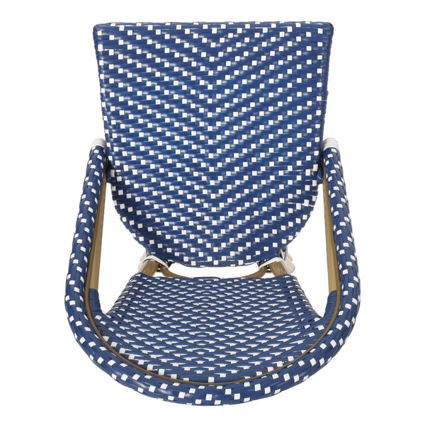 English Elm 29.5" Woven Pe Rattan Bistro Barstools Set of 2 Aluminum Frame Outdoor Patio Seating N772P452007T