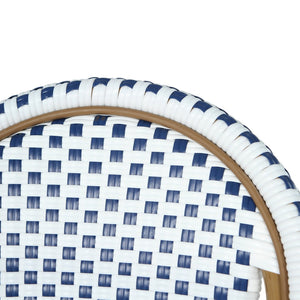 English Elm 29.5 Inch Outdoor French Bistro Barstools PE Woven Rattan Aluminum Frame Set of 2 N772P452007W