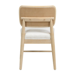English Elm Rattan Backrest Solid Wood Dining Chairs Nordic Minimalist Padded Set of 2 N772P455762W