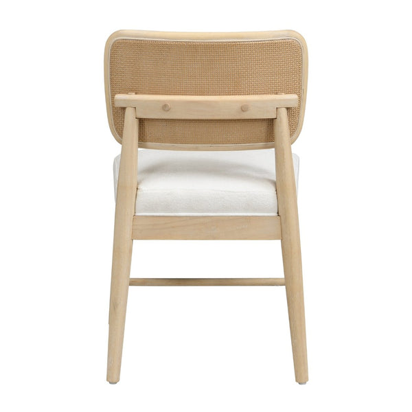 English Elm Rattan Backrest Solid Wood Dining Chairs Nordic Minimalist Padded Set of 2 N772P455762W