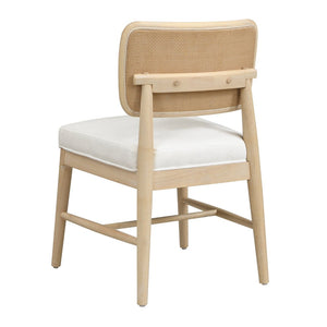 English Elm Rattan Backrest Solid Wood Dining Chairs Nordic Minimalist Padded Set of 2 N772P455762W
