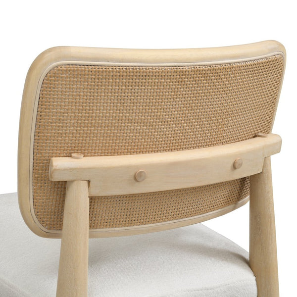 English Elm Rattan Backrest Solid Wood Dining Chairs Nordic Minimalist Padded Set of 2 N772P455762W