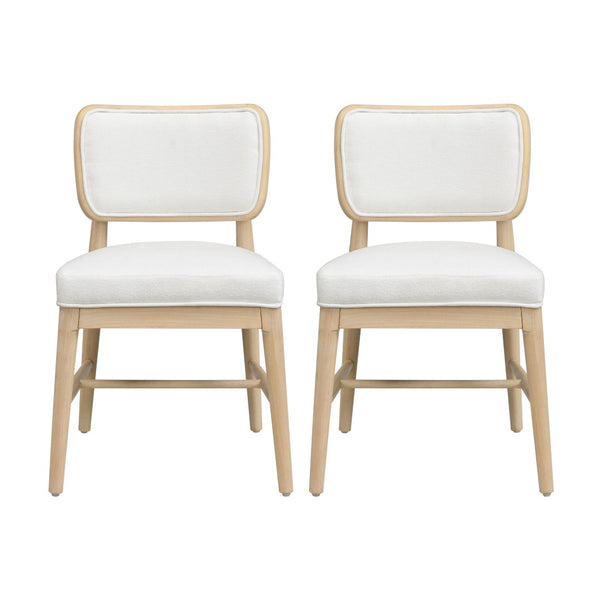 English Elm Rattan Backrest Solid Wood Dining Chairs Nordic Minimalist Padded Set of 2 N772P455762W