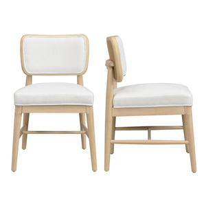 English Elm Rattan Backrest Solid Wood Dining Chairs Nordic Minimalist Padded Set of 2 N772P455762W
