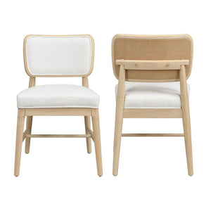 English Elm Rattan Backrest Solid Wood Dining Chairs Nordic Minimalist Padded Set of 2 N772P455762W