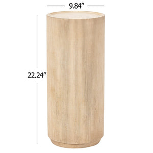 English Elm Modern Handcrafted Square Pedestal Indoor Outdoor Plant Stand Sculpture Display Natural N772P467407T