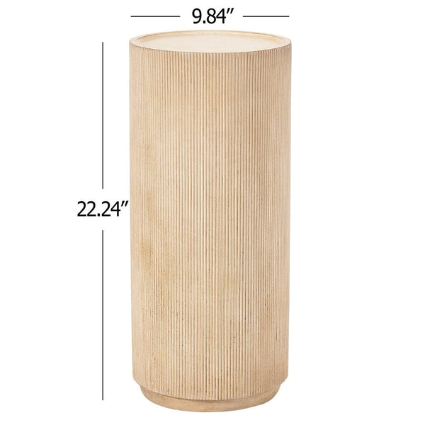English Elm Modern Handcrafted Square Pedestal Indoor Outdoor Plant Stand Sculpture Display Natural N772P467407T