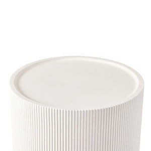 English Elm Modern Handcrafted Square Pedestal Indoor Outdoor Plant Stand Sculpture Display White N772P467407W
